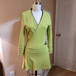 Star Trek women's green captain's minidress uniform costume dress OOAK